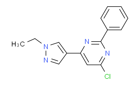 CAS No. 1707570-91-9, 4-Chloro-6-(1-ethyl-1H-pyrazol-4-yl)-2-phenylpyrimidine