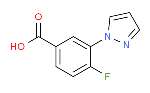 CAS No. 957263-74-0, 4-Fluoro-3-(1H-pyrazol-1-yl)benzoic acid