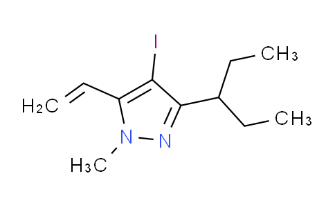 CAS No. 1956366-23-6, 4-Iodo-1-methyl-3-(pentan-3-yl)-5-vinyl-1H-pyrazole