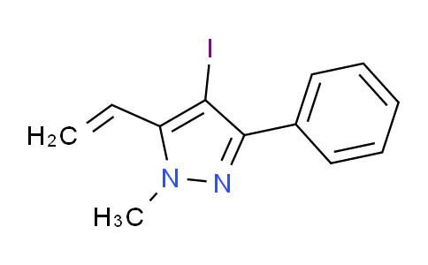 CAS No. 1956381-57-9, 4-Iodo-1-methyl-3-phenyl-5-vinyl-1H-pyrazole