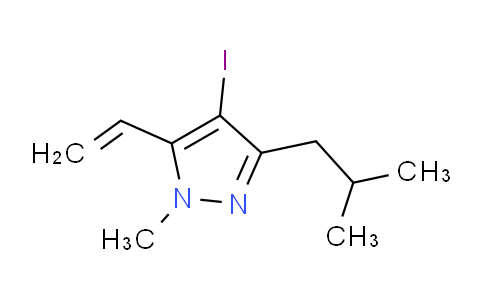 CAS No. 1956379-90-0, 4-Iodo-3-isobutyl-1-methyl-5-vinyl-1H-pyrazole