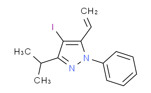 CAS No. 1956340-53-6, 4-Iodo-3-isopropyl-1-phenyl-5-vinyl-1H-pyrazole
