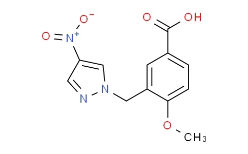 CAS No. 956204-53-8, 4-Methoxy-3-((4-nitro-1H-pyrazol-1-yl)methyl)benzoic acid