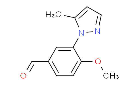 CAS No. 1823262-49-2, 4-Methoxy-3-(5-methyl-1H-pyrazol-1-yl)benzaldehyde