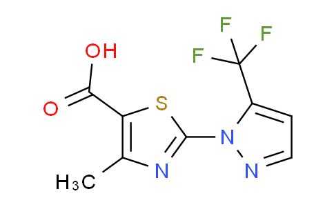 CAS No. 1227954-84-8, 4-Methyl-2-(5-(trifluoromethyl)-1H-pyrazol-1-yl)thiazole-5-carboxylic acid