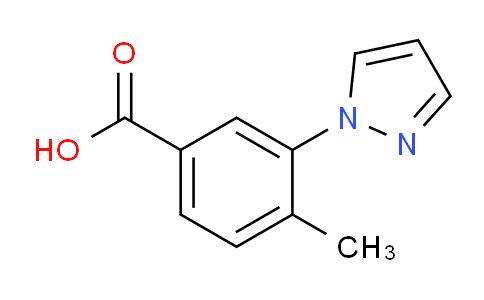 CAS No. 1003502-76-8, 4-Methyl-3-(1H-pyrazol-1-yl)benzoic acid