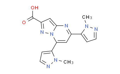 CAS No. 1004727-44-9, 5,7-Bis(1-Methyl-1H-pyrazol-5-yl)pyrazolo[1,5-a]pyrimidine-2-carboxylic acid