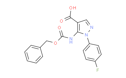 CAS No. 1017781-26-8, 5-(((Benzyloxy)carbonyl)amino)-1-(4-fluorophenyl)-1H-pyrazole-4-carboxylic acid