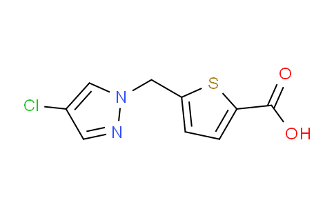 CAS No. 1006455-24-8, 5-((4-Chloro-1H-pyrazol-1-yl)methyl)thiophene-2-carboxylic acid