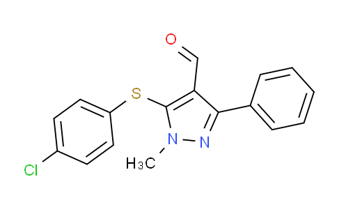 318247-49-3 | 5-((4-Chlorophenyl)thio)-1-methyl-3-phenyl-1H-pyrazole-4-carbaldehyde
