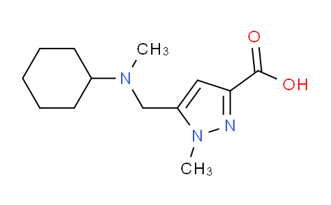 CAS No. 1223748-31-9, 5-((Cyclohexyl(methyl)amino)methyl)-1-methyl-1H-pyrazole-3-carboxylic acid