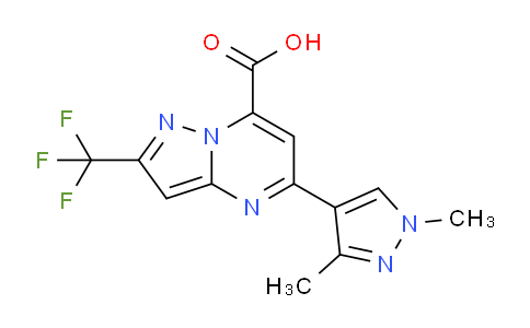 CAS No. 1171045-38-7, 5-(1,3-Dimethyl-1H-pyrazol-4-yl)-2-(trifluoromethyl)pyrazolo[1,5-a]pyrimidine-7-carboxylic acid