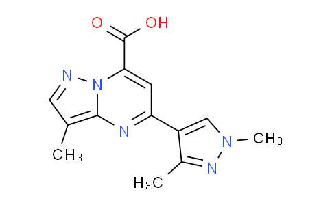 CAS No. 1443279-31-9, 5-(1,3-Dimethyl-1H-pyrazol-4-yl)-3-methylpyrazolo[1,5-a]pyrimidine-7-carboxylic acid
