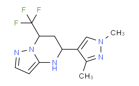 CAS No. 1006434-36-1, 5-(1,3-Dimethyl-1H-pyrazol-4-yl)-7-(trifluoromethyl)-4,5,6,7-tetrahydropyrazolo[1,5-a]pyrimidine