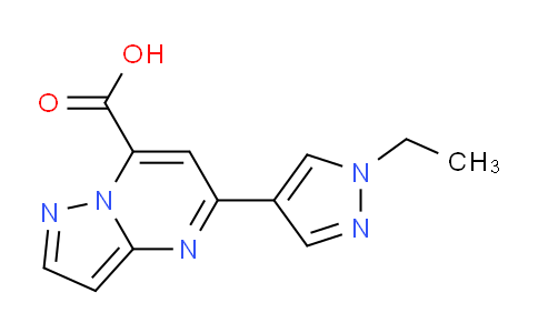 CAS No. 1443279-39-7, 5-(1-Ethyl-1H-pyrazol-4-yl)pyrazolo[1,5-a]pyrimidine-7-carboxylic acid