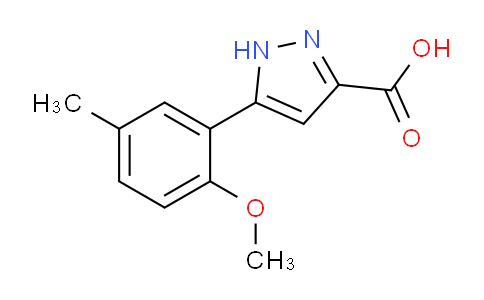 CAS No. 1038397-89-5, 5-(2-Methoxy-5-methylphenyl)-1H-pyrazole-3-carboxylic acid