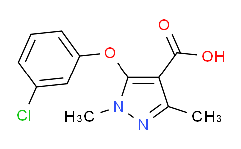 CAS No. 446276-24-0, 5-(3-Chlorophenoxy)-1,3-dimethyl-1H-pyrazole-4-carboxylic acid