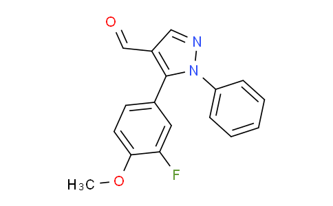 CAS No. 881402-35-3, 5-(3-Fluoro-4-methoxyphenyl)-1-phenyl-1H-pyrazole-4-carbaldehyde