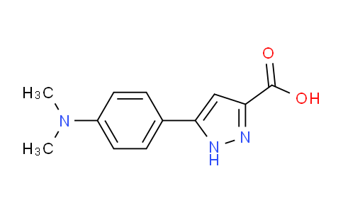 CAS No. 1257858-74-4, 5-(4-(Dimethylamino)phenyl)-1H-pyrazole-3-carboxylic acid