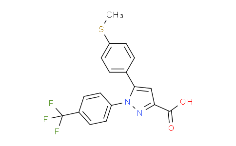 CAS No. 1017781-23-5, 5-(4-(Methylthio)phenyl)-1-(4-(trifluoromethyl)phenyl)-1H-pyrazole-3-carboxylic acid