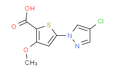 CAS No. 1707609-69-5, 5-(4-Chloro-1H-pyrazol-1-yl)-3-methoxythiophene-2-carboxylic acid