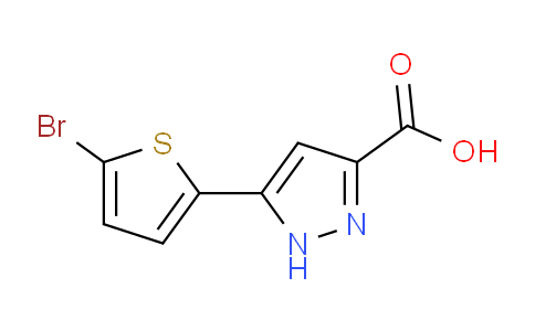 CAS No. 1038558-41-6, 5-(5-Bromothiophen-2-yl)-1H-pyrazole-3-carboxylic acid