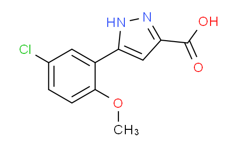 CAS No. 1037517-30-8, 5-(5-Chloro-2-methoxyphenyl)-1H-pyrazole-3-carboxylic acid
