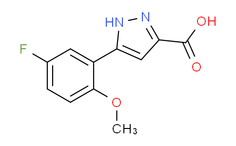 CAS No. 1037811-55-4, 5-(5-Fluoro-2-methoxyphenyl)-1H-pyrazole-3-carboxylic acid