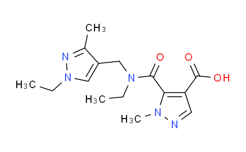 CAS No. 1006477-69-5, 5-(Ethyl((1-ethyl-3-methyl-1H-pyrazol-4-yl)methyl)carbamoyl)-1-methyl-1H-pyrazole-4-carboxylic acid