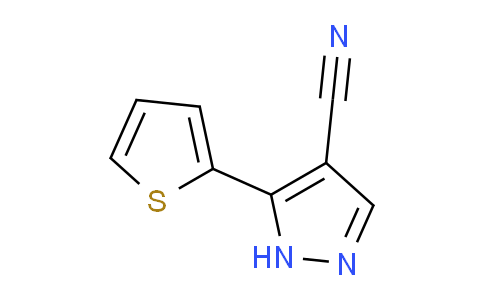 CAS No. 1008428-30-5, 5-(Thiophen-2-yl)-1H-pyrazole-4-carbonitrile