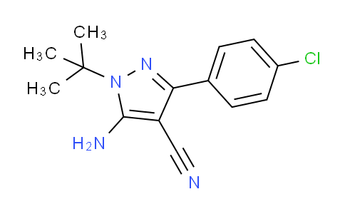 CAS No. 180903-14-4, 5-Amino-1-(tert-butyl)-3-(4-chlorophenyl)-1H-pyrazole-4-carbonitrile