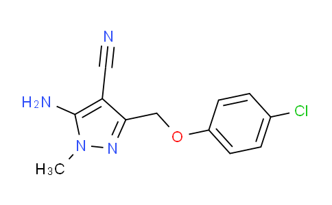 CAS No. 1260740-11-1, 5-Amino-3-((4-chlorophenoxy)methyl)-1-methyl-1H-pyrazole-4-carbonitrile