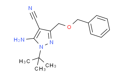 CAS No. 1151653-30-3, 5-Amino-3-((benzyloxy)methyl)-1-(tert-butyl)-1H-pyrazole-4-carbonitrile
