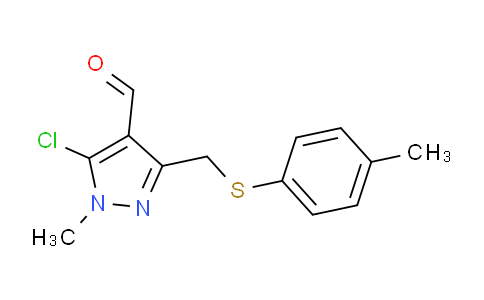 CAS No. 321526-27-6, 5-Chloro-1-methyl-3-((p-tolylthio)methyl)-1H-pyrazole-4-carbaldehyde