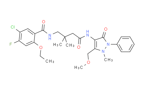CAS No. 1805818-06-7, 5-Chloro-2-ethoxy-4-fluoro-N-(4-((5-(methoxymethyl)-1-methyl-3-oxo-2-phenyl-2,3-dihydro-1H-pyrazol-4-yl)amino)-2,2-dimethyl-4-oxobutyl)benzamide