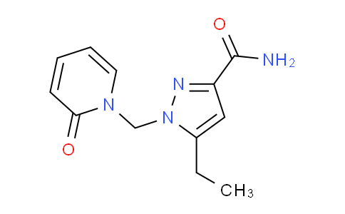 CAS No. 1263213-13-3, 5-Ethyl-1-((2-oxopyridin-1(2H)-yl)methyl)-1H-pyrazole-3-carboxamide