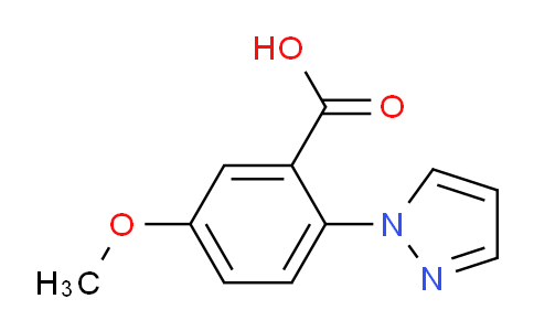 CAS No. 1214622-45-3, 5-Methoxy-2-(1H-pyrazol-1-yl)benzoic acid