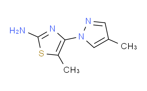 CAS No. 1006484-22-5, 5-Methyl-4-(4-methyl-1H-pyrazol-1-yl)thiazol-2-amine