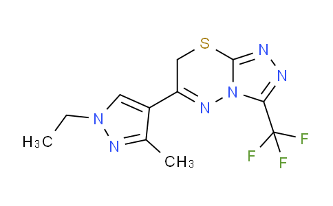 CAS No. 1003993-49-4, 6-(1-Ethyl-3-methyl-1H-pyrazol-4-yl)-3-(trifluoromethyl)-7H-[1,2,4]triazolo[3,4-b][1,3,4]thiadiazine