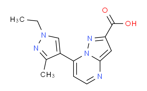 CAS No. 957509-79-4, 7-(1-Ethyl-3-methyl-1H-pyrazol-4-yl)pyrazolo[1,5-a]pyrimidine-2-carboxylic acid