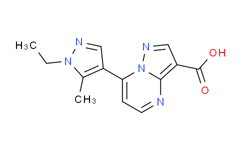 CAS No. 1006446-94-1, 7-(1-Ethyl-5-methyl-1H-pyrazol-4-yl)pyrazolo[1,5-a]pyrimidine-3-carboxylic acid