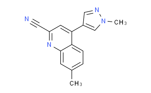 CAS No. 1956321-65-5, 7-Methyl-4-(1-methyl-1H-pyrazol-4-yl)quinoline-2-carbonitrile