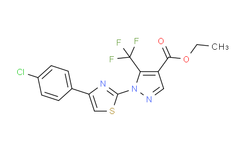 CAS No. 159885-63-9, Ethyl 1-(4-(4-chlorophenyl)thiazol-2-yl)-5-(trifluoromethyl)-1H-pyrazole-4-carboxylate