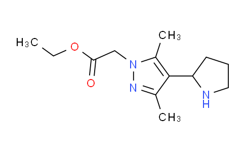 CAS No. 1708268-95-4, Ethyl 2-(3,5-dimethyl-4-(pyrrolidin-2-yl)-1H-pyrazol-1-yl)acetate