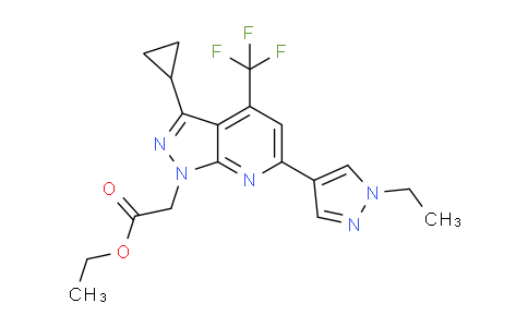 CAS No. 1171944-79-8, Ethyl 2-(3-cyclopropyl-6-(1-ethyl-1H-pyrazol-4-yl)-4-(trifluoromethyl)-1H-pyrazolo[3,4-b]pyridin-1-yl)acetate