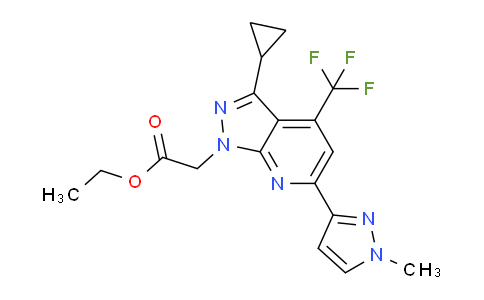 CAS No. 1173047-60-3, Ethyl 2-(3-cyclopropyl-6-(1-methyl-1H-pyrazol-3-yl)-4-(trifluoromethyl)-1H-pyrazolo[3,4-b]pyridin-1-yl)acetate