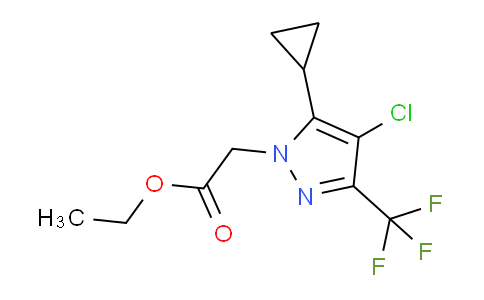 CAS No. 1002033-65-9, Ethyl 2-(4-Chloro-5-cyclopropyl-3-(trifluoromethyl)-1H-pyrazol-1-yl)acetate