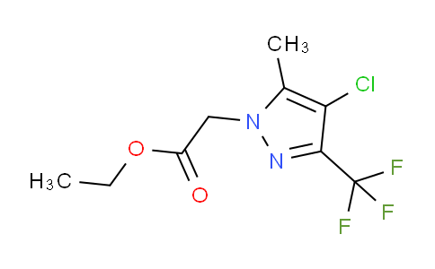 CAS No. 345237-74-3, Ethyl 2-(4-chloro-5-methyl-3-(trifluoromethyl)-1H-pyrazol-1-yl)acetate
