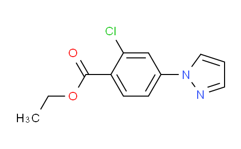 CAS No. 1956355-90-0, Ethyl 2-chloro-4-(1H-pyrazol-1-yl)benzoate