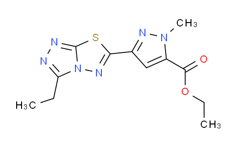 CAS No. 1006326-48-2, Ethyl 3-(3-ethyl-[1,2,4]triazolo[3,4-b][1,3,4]thiadiazol-6-yl)-1-methyl-1H-pyrazole-5-carboxylate